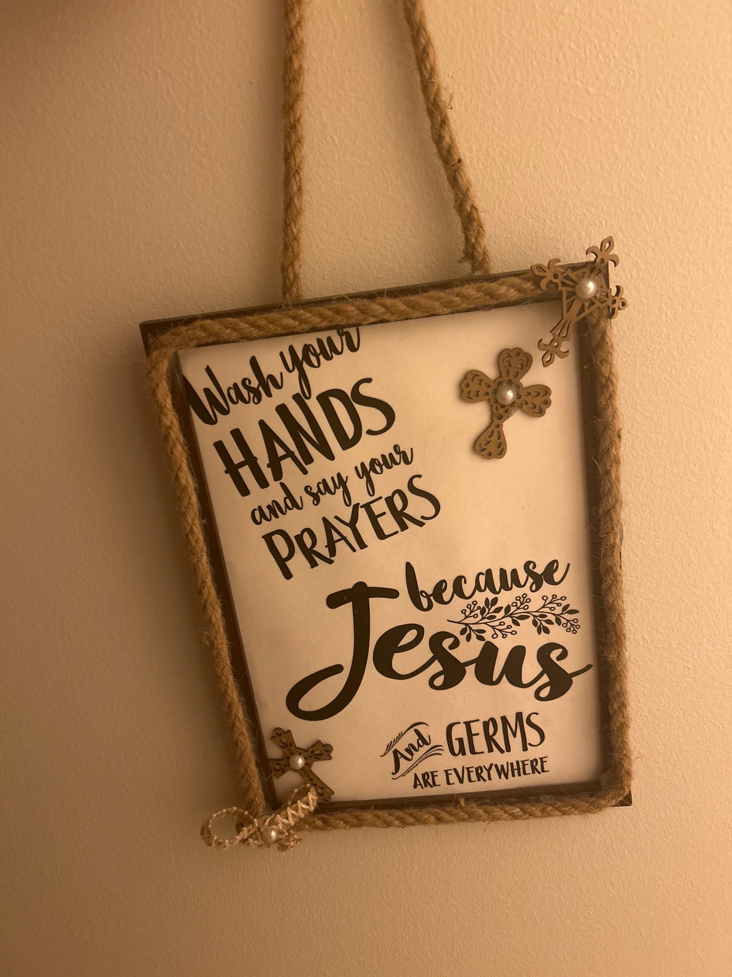 Bathroom Jesus sign
