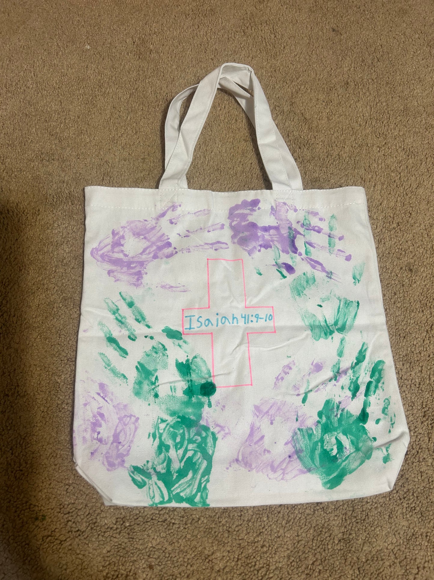 Hand print tote bag